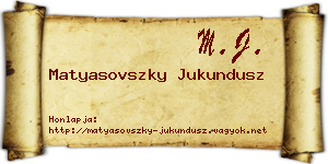 Matyasovszky Jukundusz névjegykártya